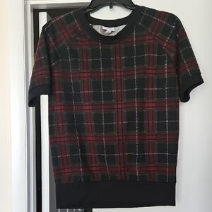 LuLaRoe Red and Black Plaid Sweater
